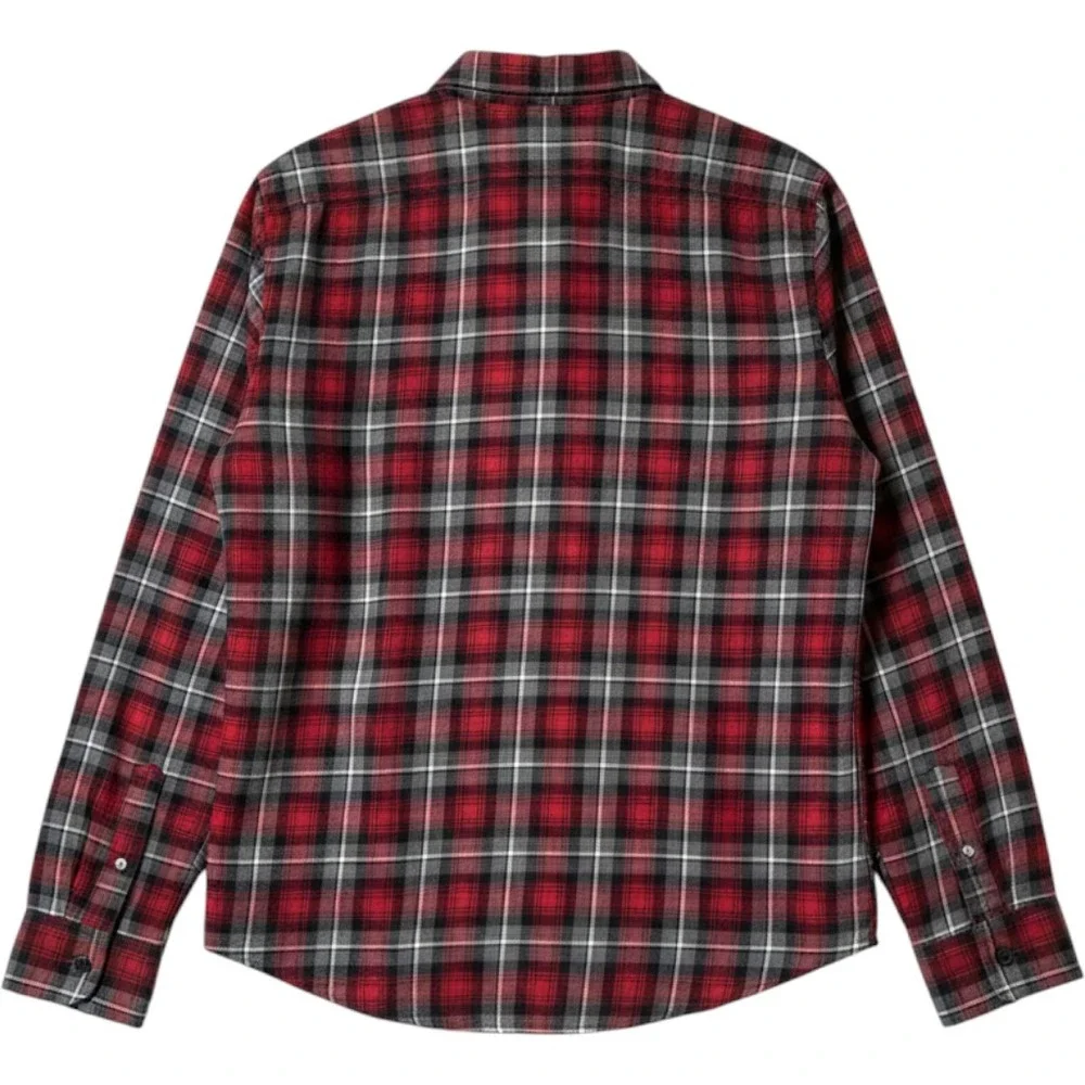 Banana Republic Red Plaid Shirt Mens Medium Untucked‎ Fit Classic